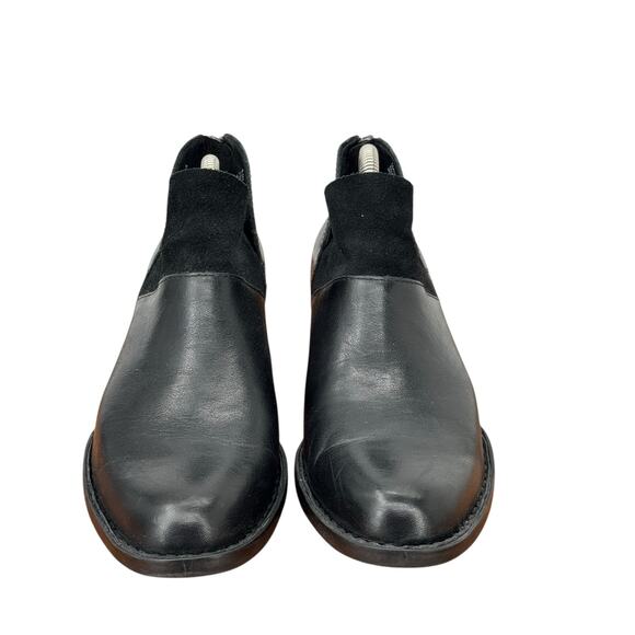 Born Karava Boots Ankle Bootie Black Leather Suede Womens SZ 7 Split Zip Western - Picture 3 of 10